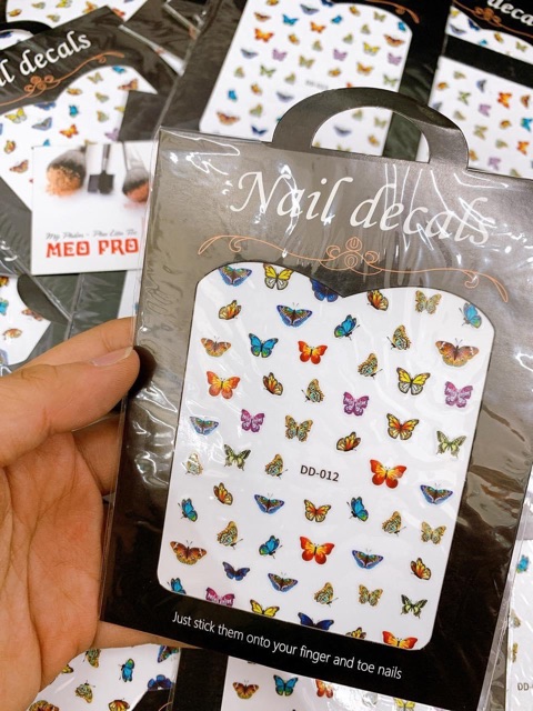 Sticker dán móng hoạ tiết hình bướm trang trí móng tay chân
