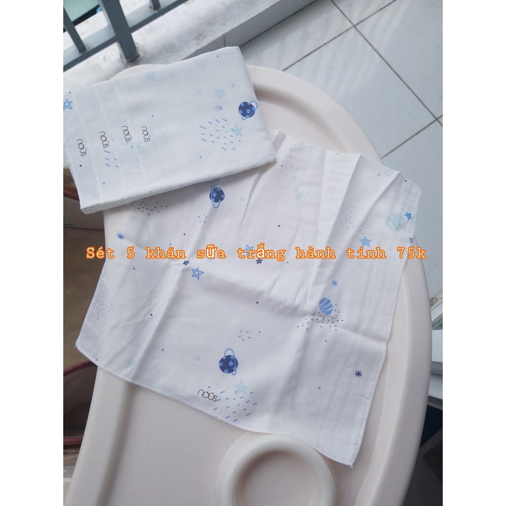 SÉT 5 khăn sữa xô Nous chó mèo xanh