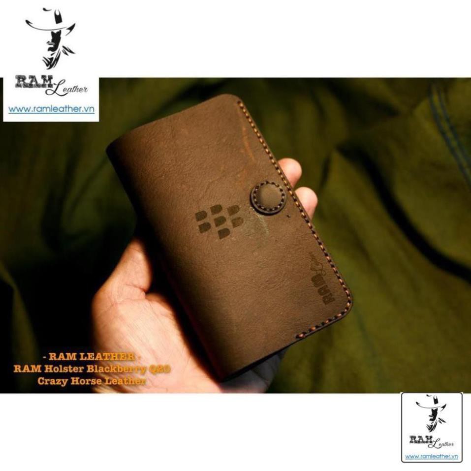 (DA BÒ CAO CẤP) BAO DA BLACKBERRY Q20 CLASSIC DA BÒ CRAZY HORSE ,