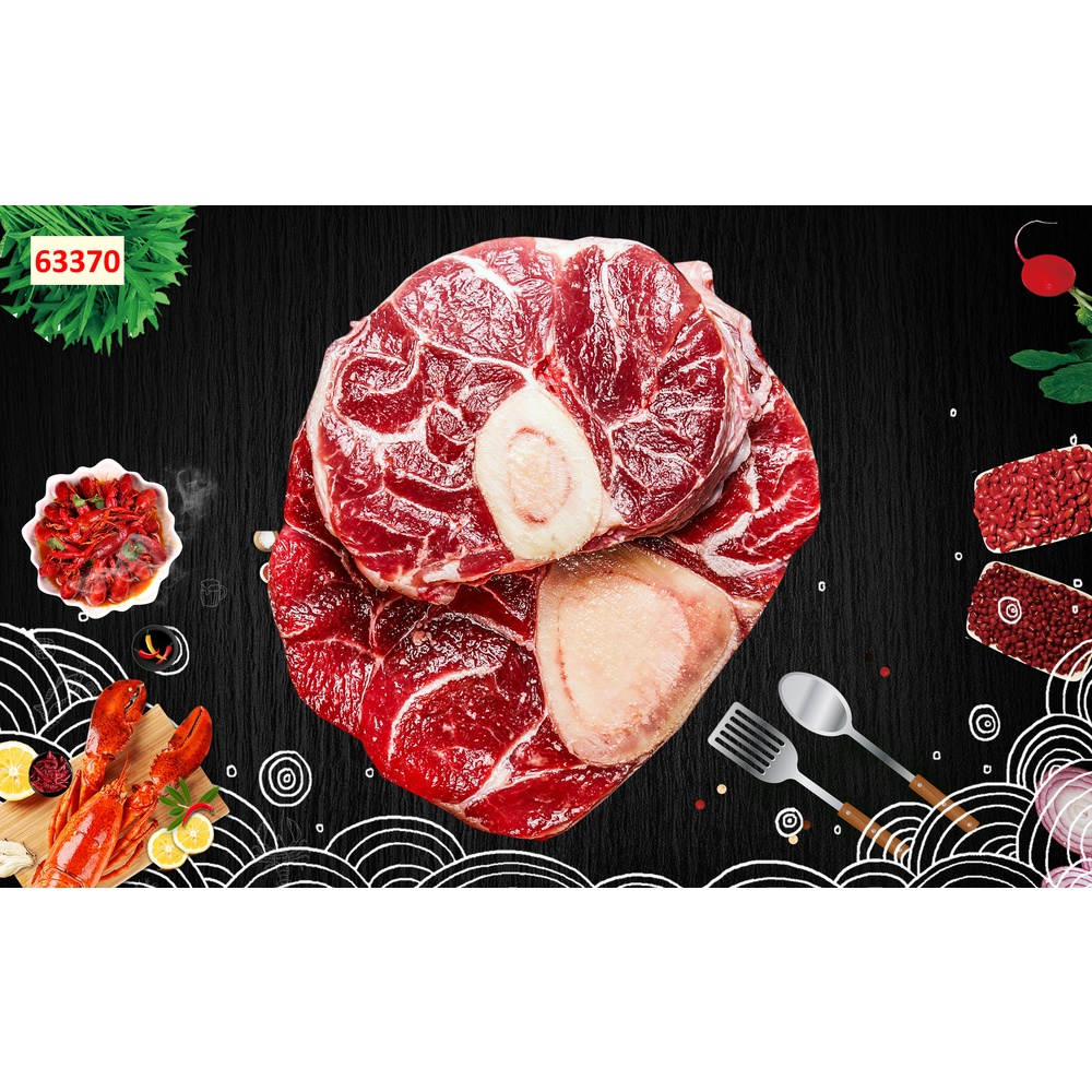 Tranh dán tường trang trí nhà hàng quán ăn lẩu nướng 3D