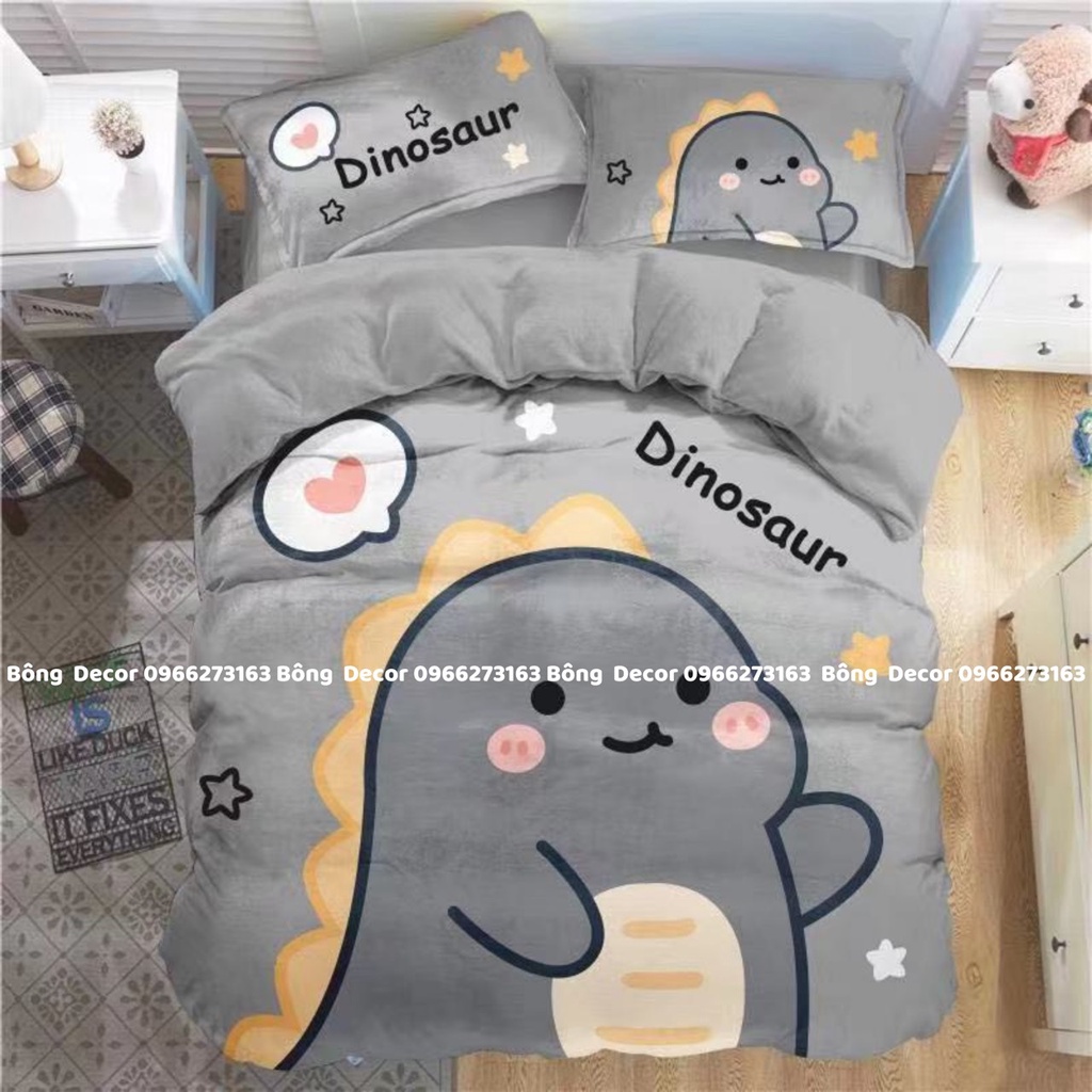 Bộ Chăn Ga Gối Nỉ Nhung 3D Cao Cấp Mẫu Đẹp, Chăn Ga Gối Nỉ Nhung Mềm Mịn Loại 1
