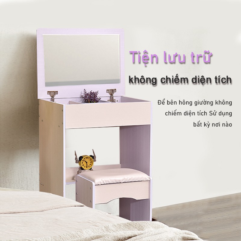 Bàn trang điểm tủ đựng đồ liền thân mẫu phòng ngủ mới dành cho nhà nhỏ, tủ trang điểm có kèm gương YB16B