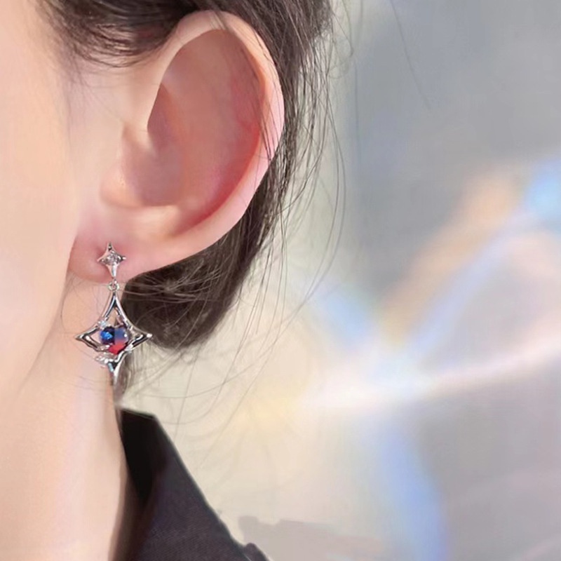 Bông Tai Đính Đá Zircon Hình Ngôi Sao Thời Trang Cao Cấp