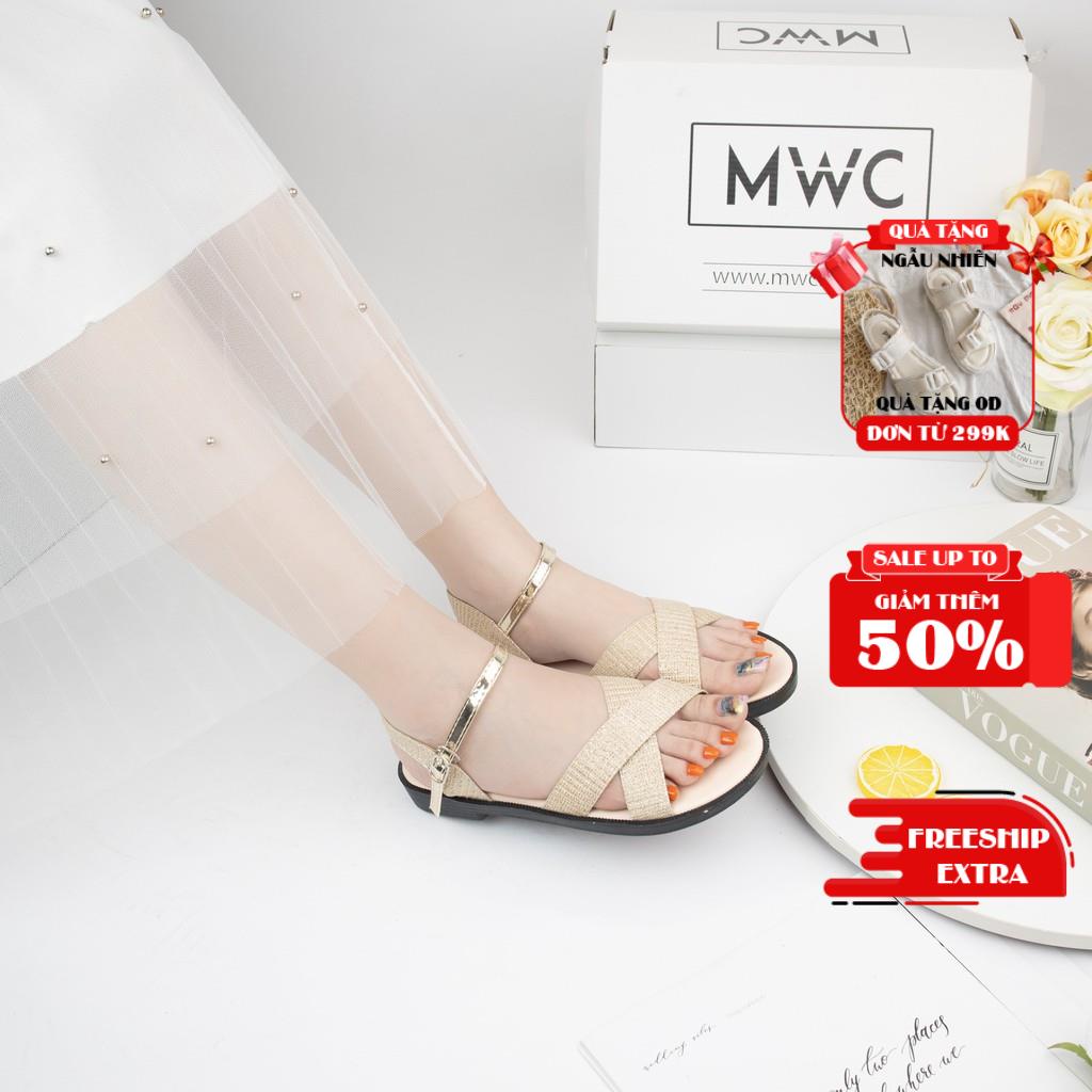 Giày Sandal Nữ MWC Đế Bệt Quai Chéo Siêu Tôn Dáng NUSD- 2668