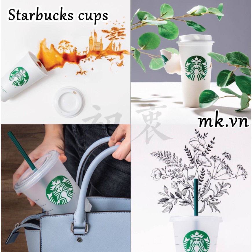Ly Nhựa Đổi Màu Starbucks Có Thể Tái Sử Dụng Thiết Kế Độc Đáo 710ml / 24oz Cốc uống lạnh