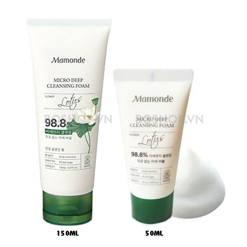 Sữa Rửa Mặt Mamonde Micro Deep Cleansing Foam 150ML dành cho da dầu, mụn đầu đen 150ml
