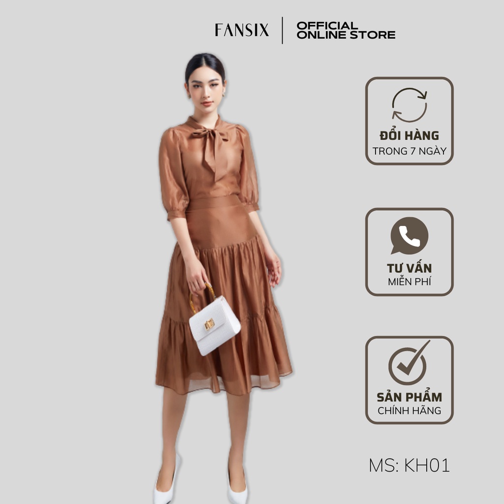 Set Áo kèm Chân Váy nữ FANSIX - KH01 vải tơ Nhật mềm mại, tôn dáng
