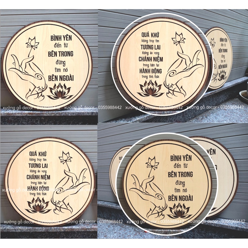 Tranh Treo Tường Trang Trí Phòng Thiền , Phòng Tập Yoga, Phòng Thờ...Bằng Gỗ Giá Rẻ