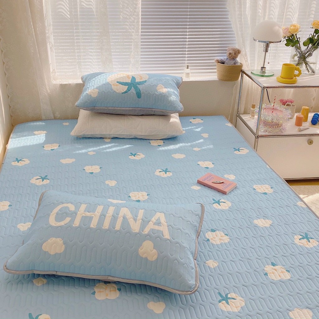 Chiếu điều hòa cao su non 5D mẫu cà chua xanh hàng cao cấp loại 1 mới nhất - Ngân Khánh bedding decor