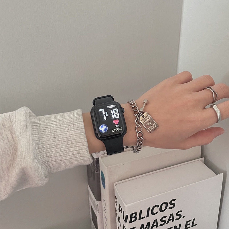 Đồng Hồ Điện Tử Đèn LED Dây Silicone Thể Thao Unisex