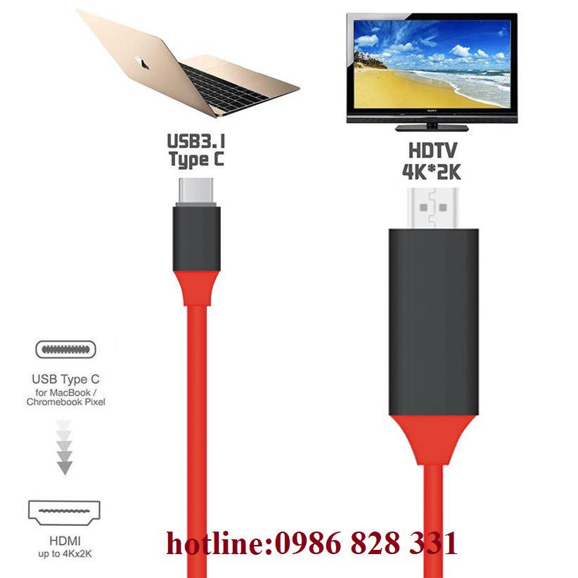 USB type C to HDMI hỗ trợ cho galaxy s8 và smart phone