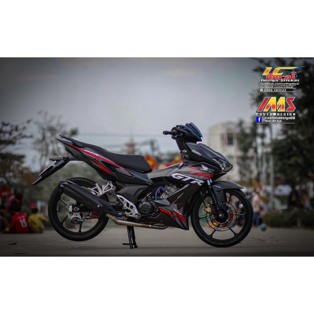 TEM RỜI mẫu GTR đỏ xám cho Winner X đen - tem 3 lớp cao cấp không bay màu