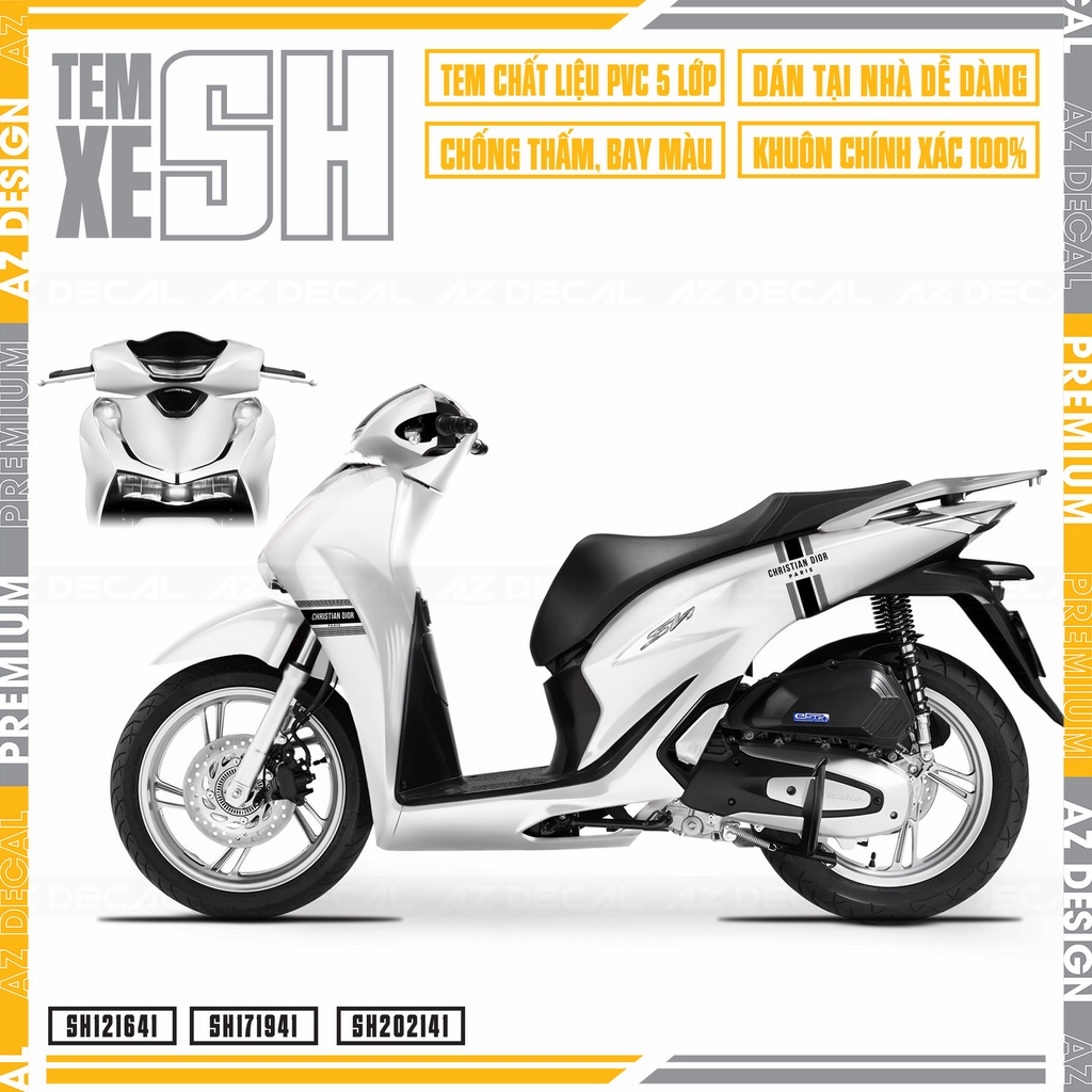 Tem Xe SH Phong Cách Christian Diorr | SH41 | Decal Rời Dán SH 2016 2019 2021 2022 Thiết Kế Đẹp, Dễ Dán, Chống Nước