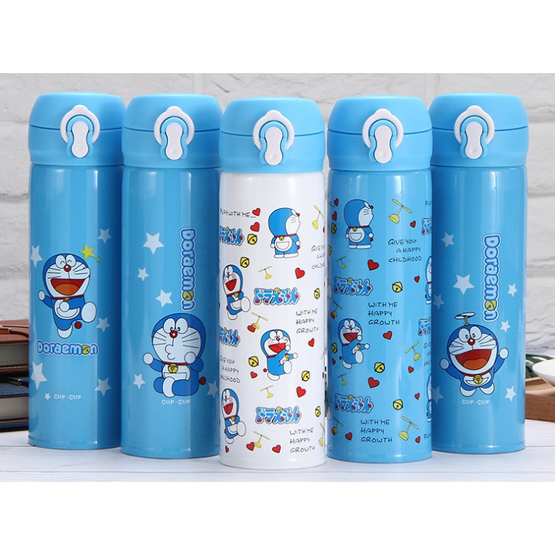 Bình nước doremon ngựa thần kitty 500ml BN7 bình nước 2 lớp cute bình nước dễ thương 12 cung hoàng đạo 300ml