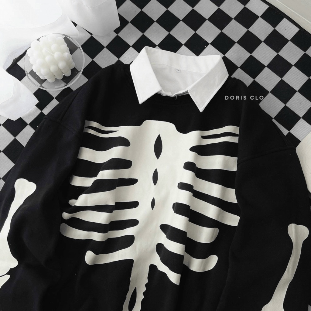 Áo Sweater Nam In Xương Chất Nỉ Dày Mịn Form Rộng Mặc Đẹp Che Nắng Tốt NEW UNISEX