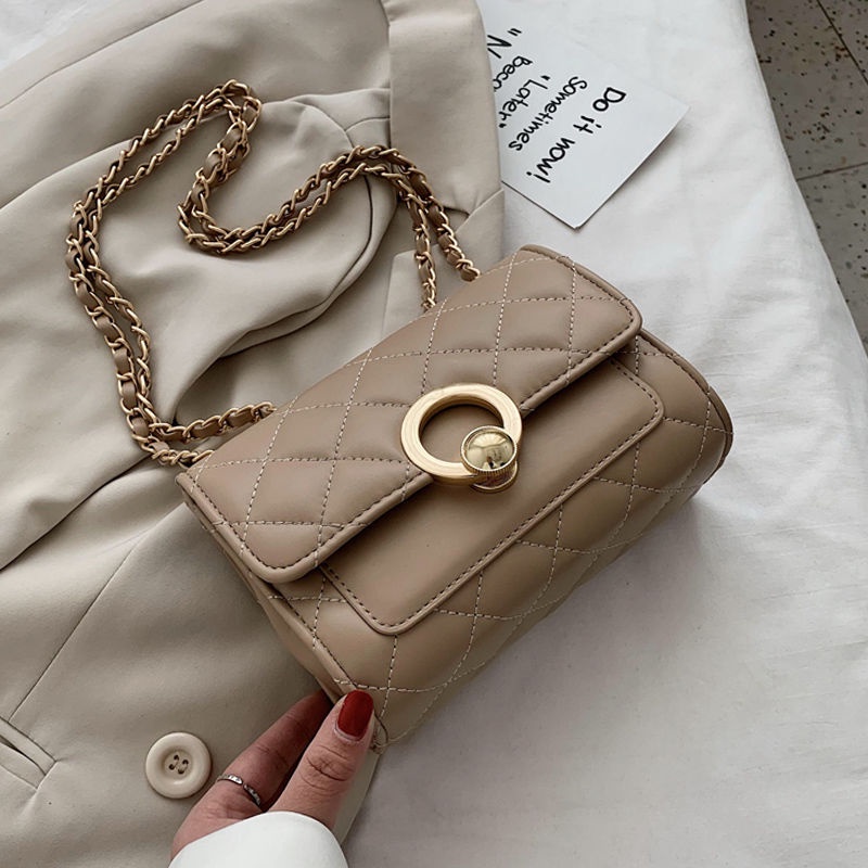 Túi Đeo Chéo Một Bên Vai Thêu Họa Tiết Hình Thoi Mẫu Mới Thời Trang Năm 2021 Dành Cho Bạn Nữ