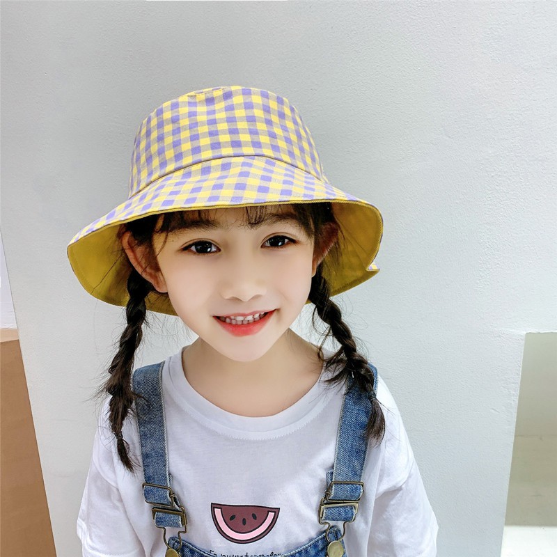 Mũ bucket chống nắng hai mặt thời trang xuân hè dành cho bé 3- 8 tuổi