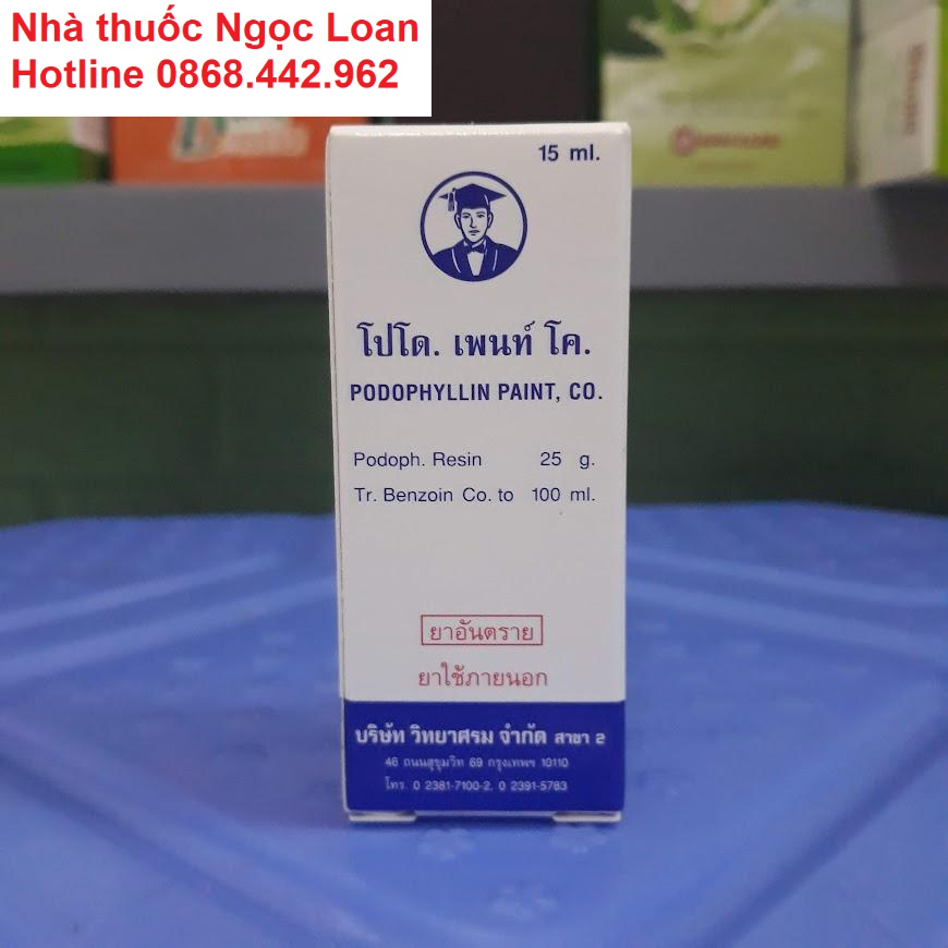 Podophyllin 25% Thái Lan - dung dịch bôi sùi mào gà cam kết rụng hoàn toàn nốt sùi sau 7 8 ngày sử dụng ( Chính Hãng )
