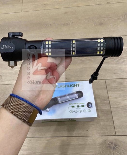 Đèn pin Police 11 chức năng Solar Power Flashlight