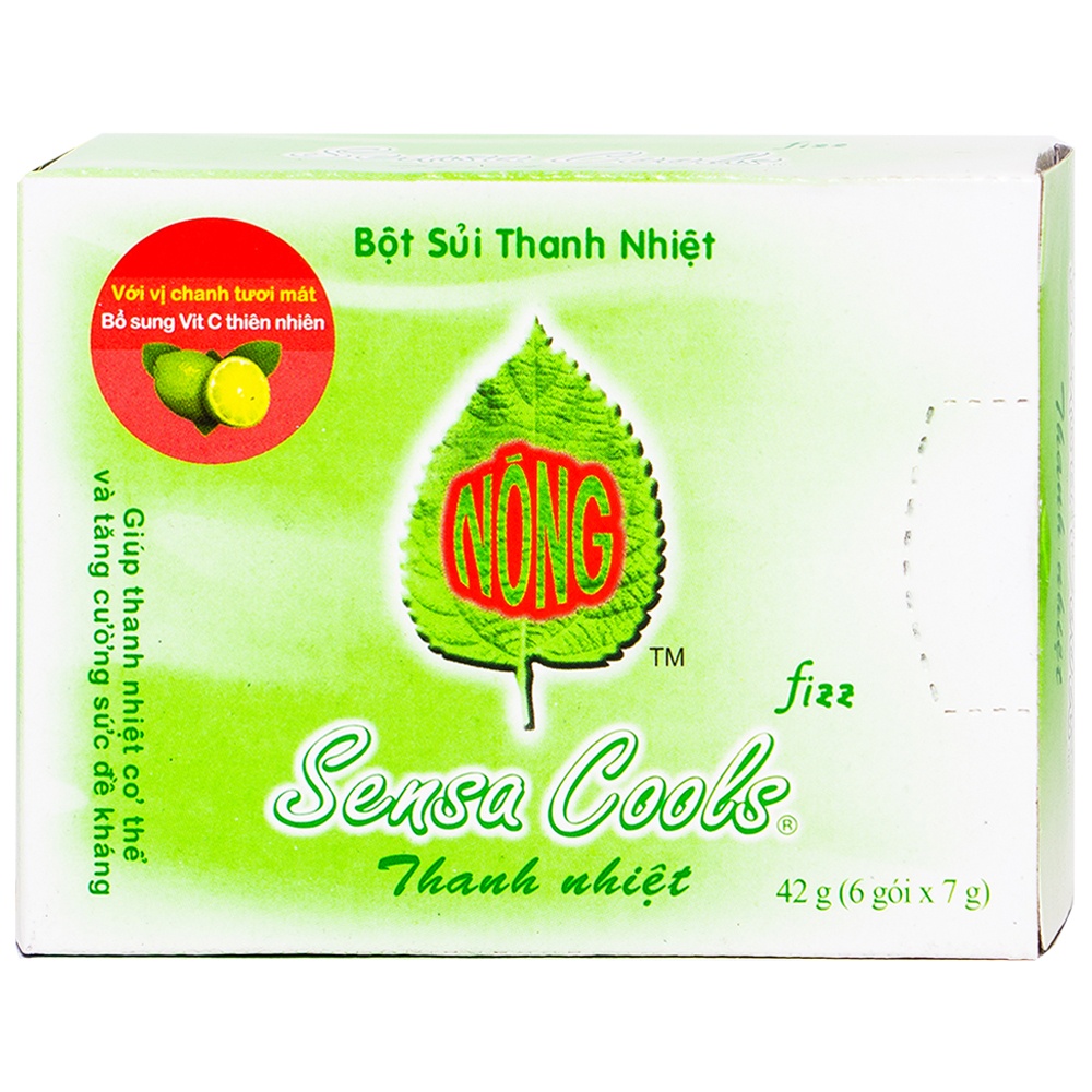 Bột Sủi Thanh Nhiệt Sensa Cools - Bổ Sung Vitamin C Giúp Thanh Nhiệt, Giải Độc Gan, Làm Mát Cơ Thể - Mỗi Hộp 6 Gói