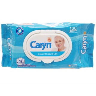 Khăn ướt người lớn Caryn kháng khuẩn ngăn mùi hương tự nhiên gói 100 miếng