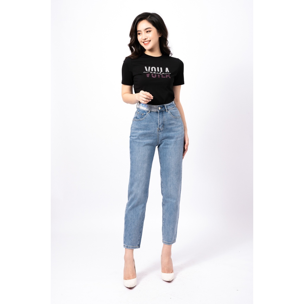 Áo phông nữ Fiona, Áo thun nữ cổ tròn in chữ VUILH F521199