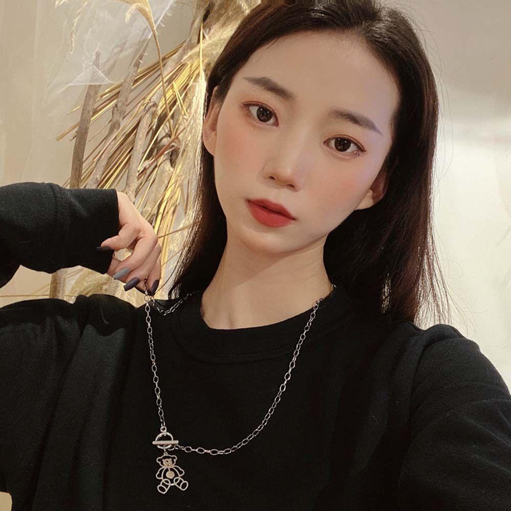 Vòng cổ Mặt Hình Gấu Hoạt Hình Phong Cách Vintage Đơn Giản Dành Cho Nữ