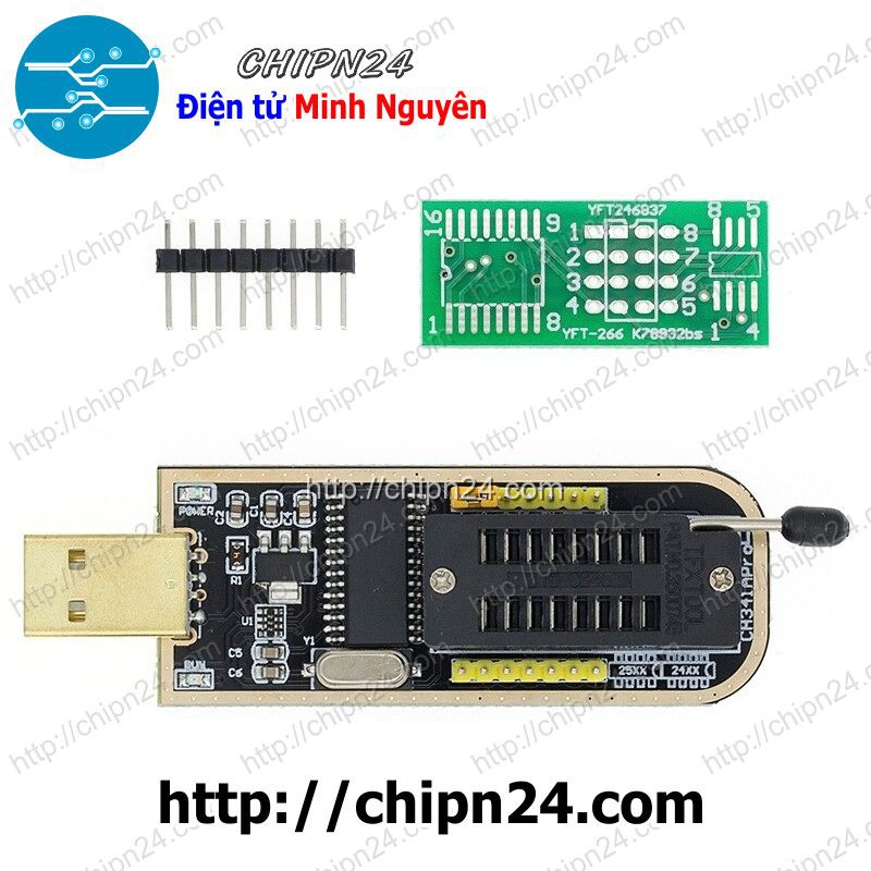 [1 CÁI] Mạch nạp CH341A Vàng nạp BIOS FLASH 24 25 qua cổng USB