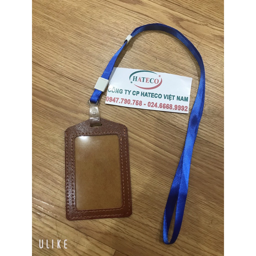 50 Bộ Thẻ đeo nhân viên gồm mặt thẻ da dọc (1 mặt) và dây đeo thẻ móc nhựa - Loại 1
