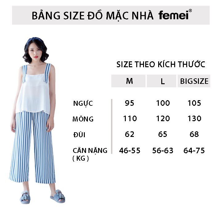 FEMEI - Đồ bộ Pyjama lửng bigsize mặc nhà BSP009