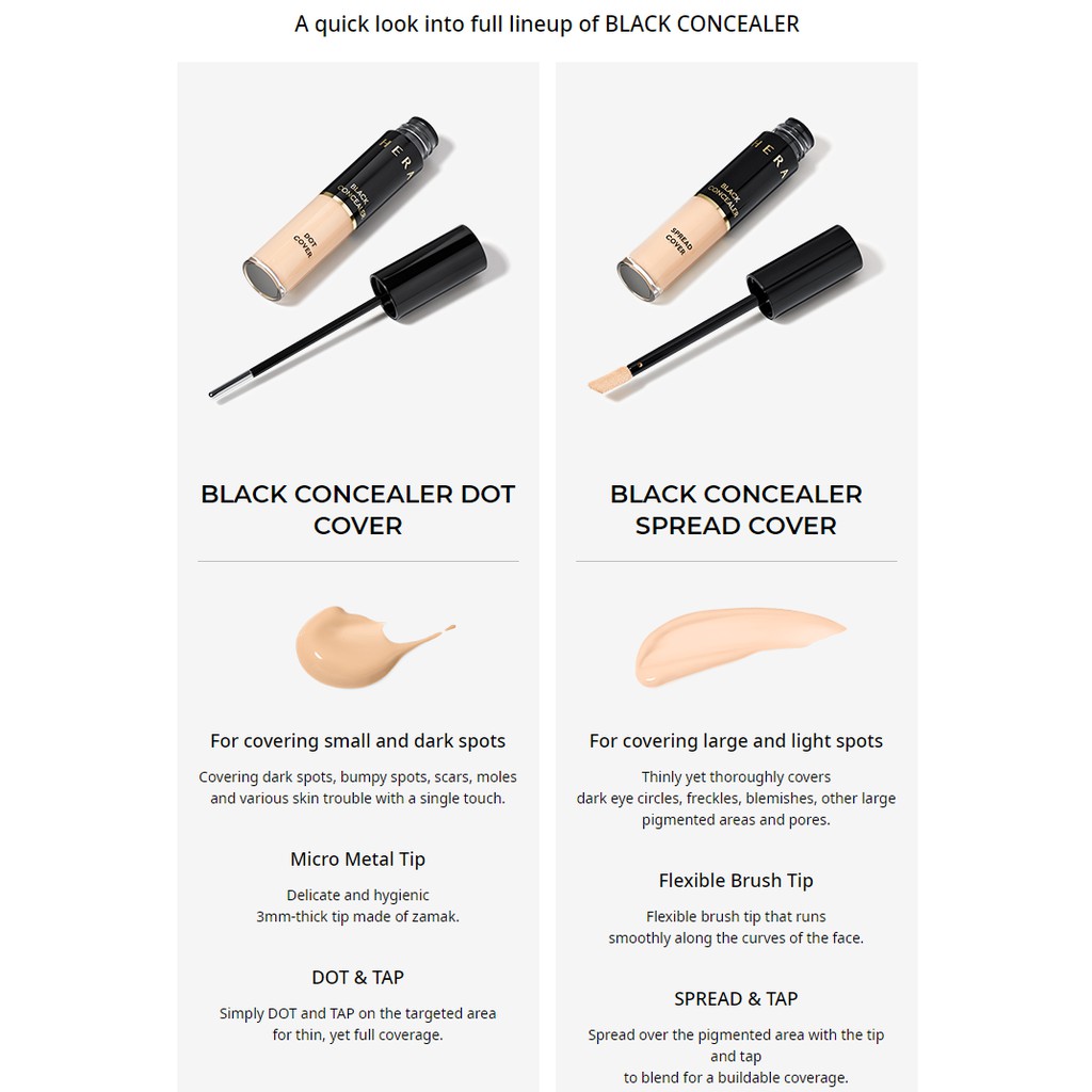 KEM CHE KHUYẾT ĐIỂM HERA BLACK CONCEALER SPREAD COVER