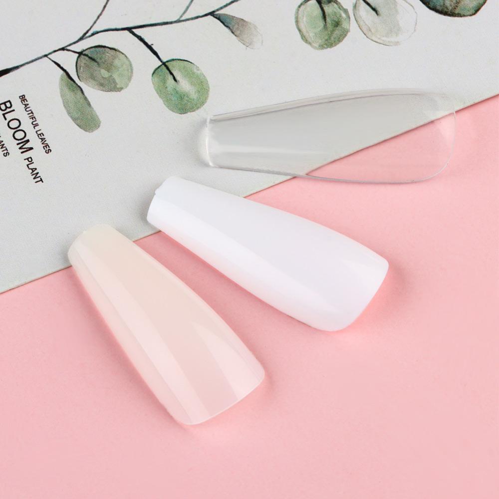 NIUYOU Hộp 100 Móng Tay Giả Trong Suốt / Trắng / Tự Nhiên Ốp