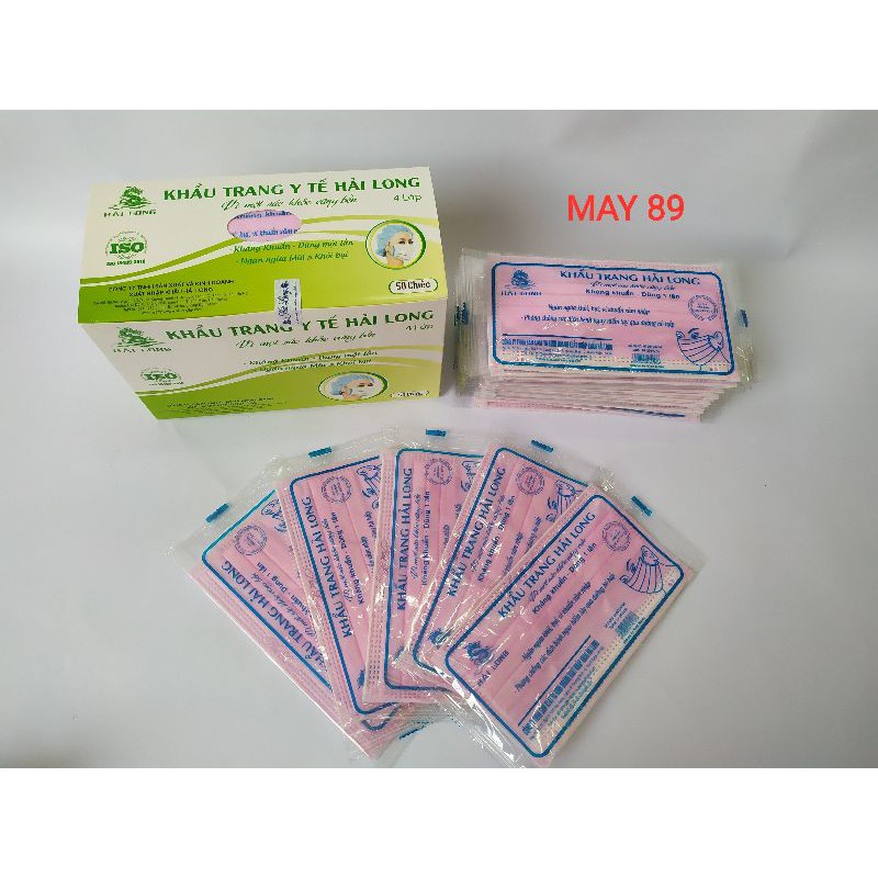 Khẩu trang Y tế Hải Long - loại bọc từng chiếc - Hộp 50C - 4 lớp - giấy kháng khuẩn. | BigBuy360 - bigbuy360.vn