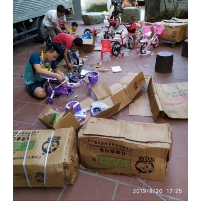 Xe đạp bé gái  loại 12inch cho bé từ 2-5 tuổi