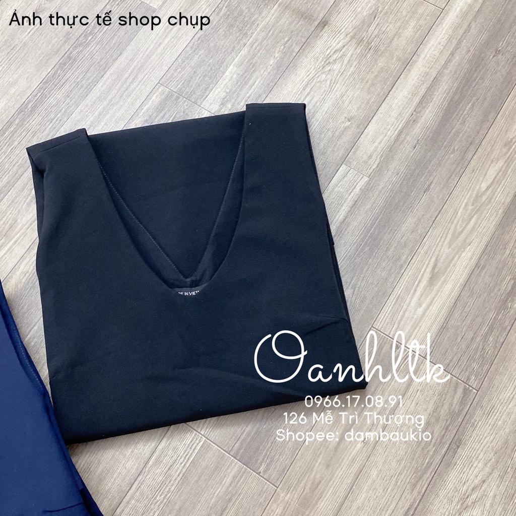 [40-80kg] SET YẾM BẦU Cổ Tim Có Kèm Áo - Váy Bầu Mùa Hè Kiểu Dáng Trẻ Trung