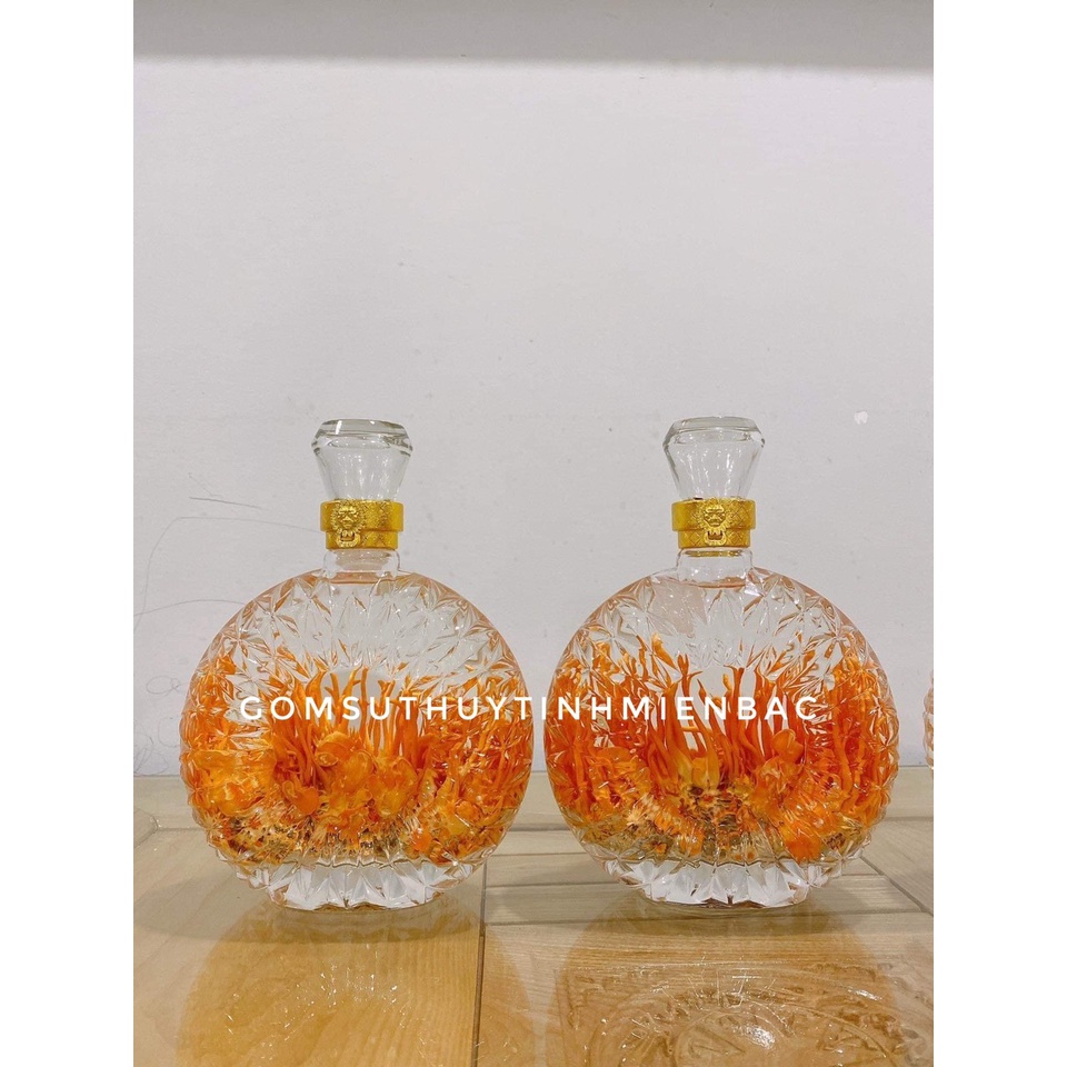 Chai thủy tinh/ Bình thủy tinh đựng rượu đông trùng 500ml