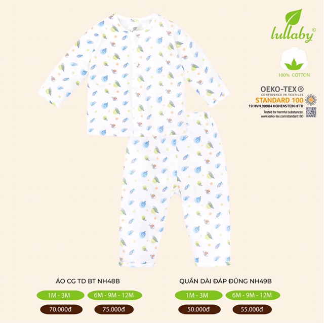 Bộ dài cài giữa LULLABY 2020 (0-12m)