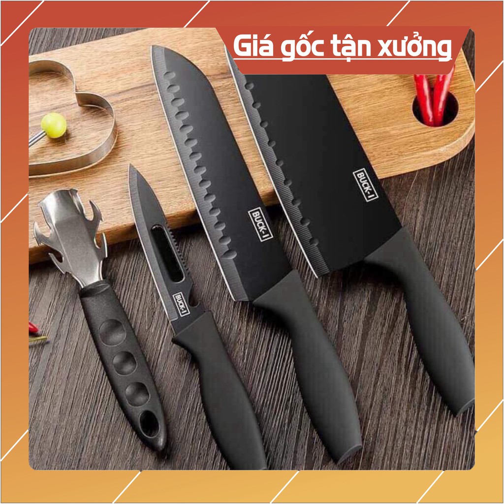 Sẵn hàng combo 10 bộ dao nấu ăn 5 món BUCK BLACK