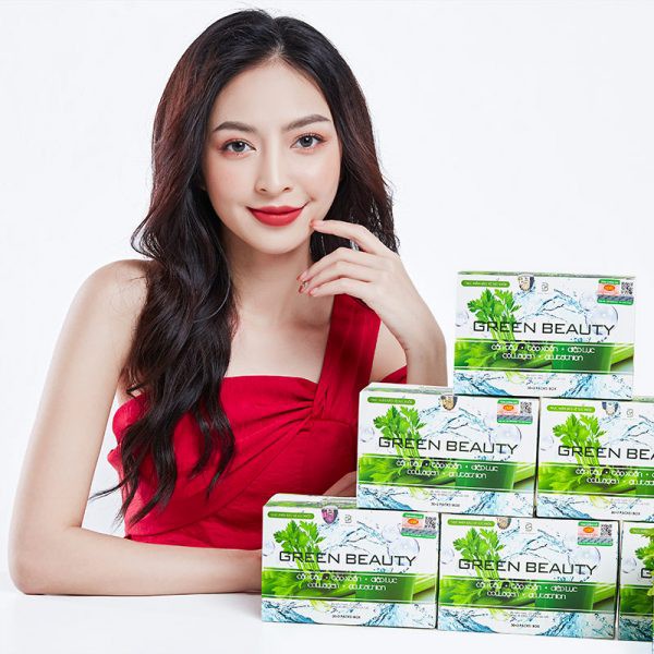 Green Beauty – cần tây-  tảo xoắn- diệp lục- collagen -glutathion hỗ trợ làm đẹp da, thải độc, thanh lọc cơ thể (32 gói)