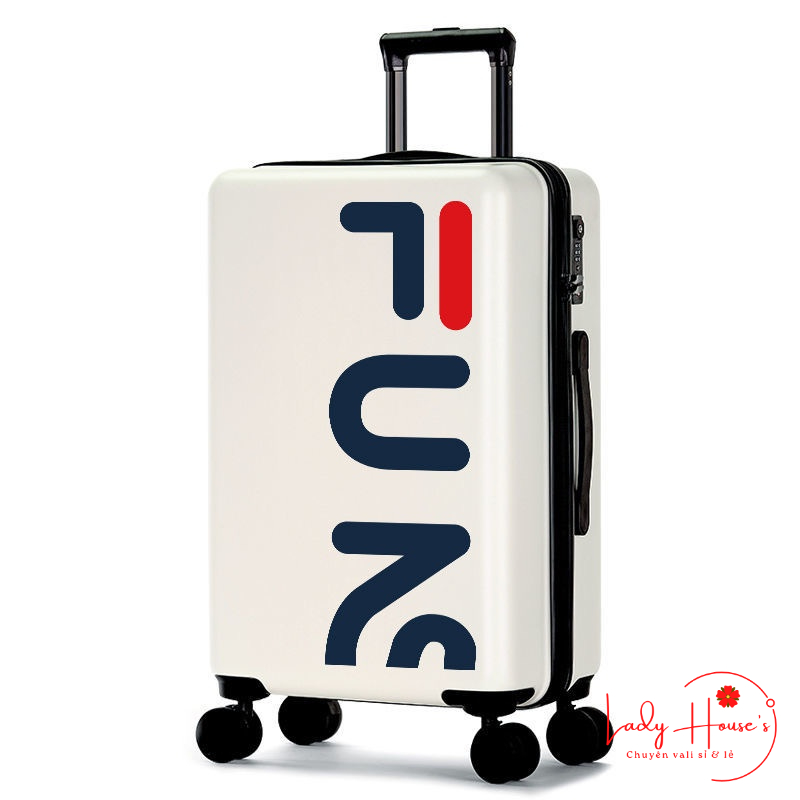 Vali Du Lịch Tay Kéo In Hình Thời Trang 4 Bánh Xe Xoay 360 Độ Chất Liệu Nhựa Nhám PC+ABS Bền Đủ Size 20/24/26 inch