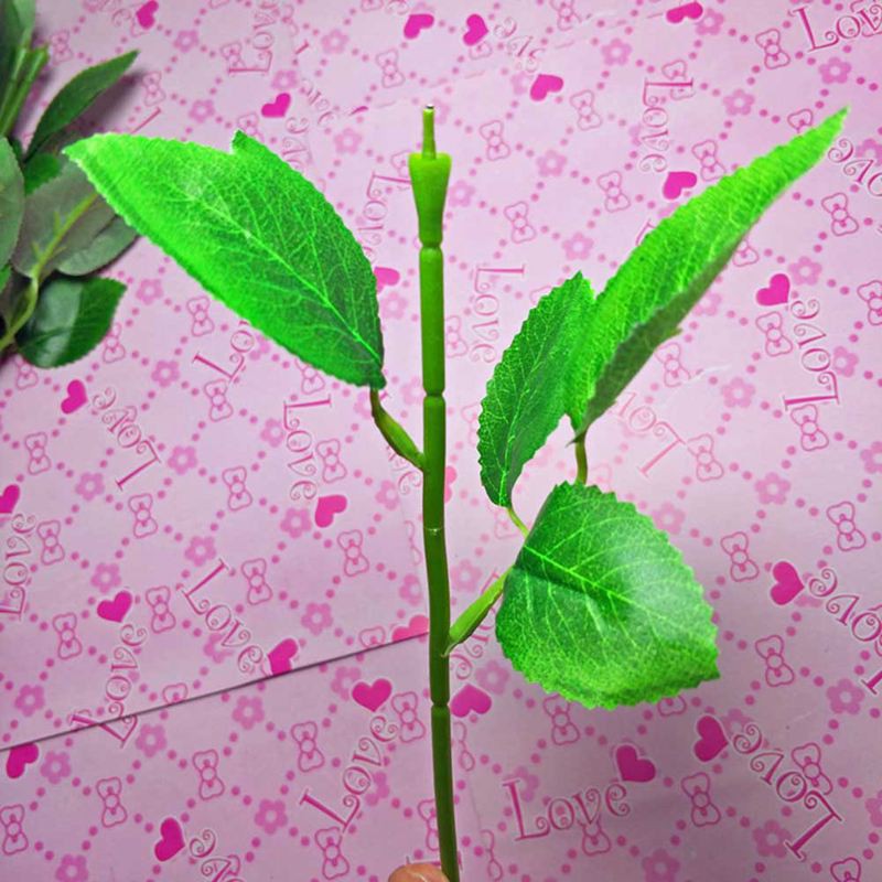 50 Thân lá hoa hồng giả bằng nhựa màu xanh lục