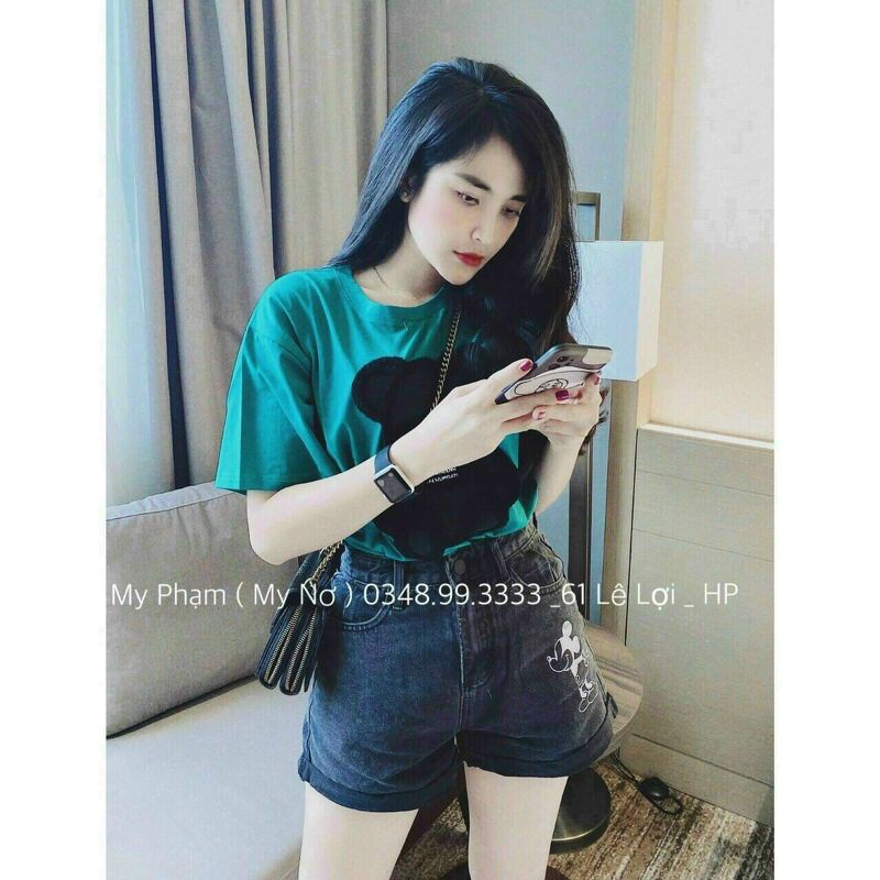 Áo phông Unisex hình gấu bông, chất liệu cotton cao cấp nhiều màu - MYAN Store CD073