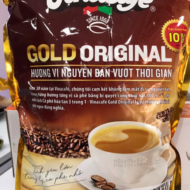 Cà phê sữa VinaCafe Gold Original 800g (40 gói x 20g)