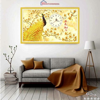 Tranh đính đá DD9684 VS253 DF717 (71cm x 53cm), tranh thêu công phú quý bình an LV3363 (60cm x 45cm)