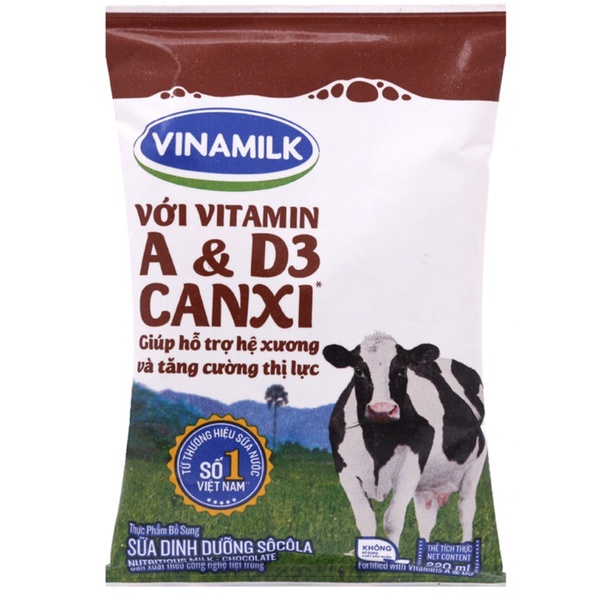 Sữa dinh dưỡng Vinamilk A&amp;D3 bịch 220ml