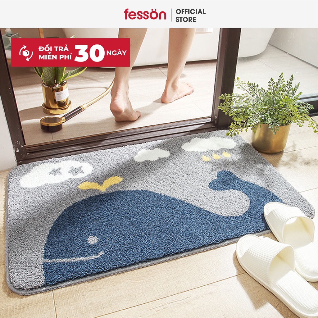 Thảm lau chân siêu thấm nước chống trượt cao cấp 3D fesson 40x60cm (chọn mẫu)