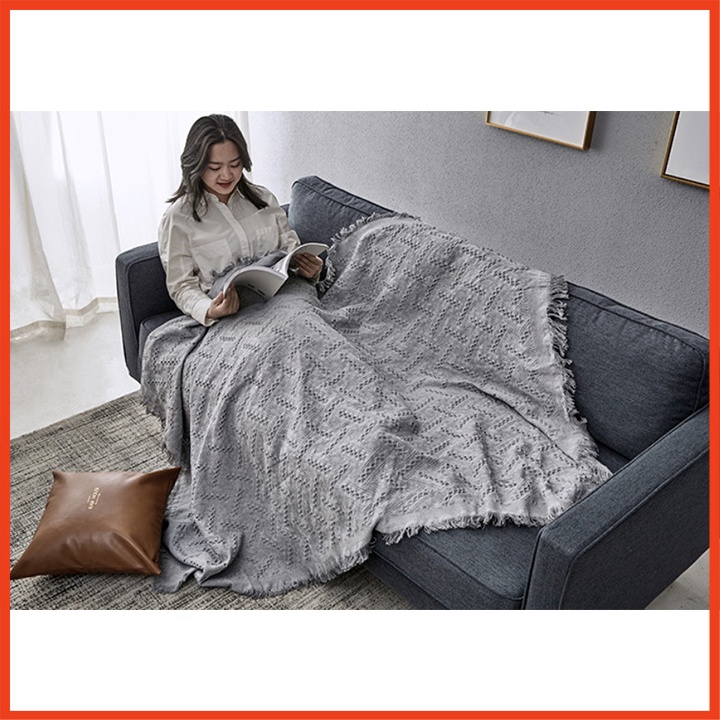 Thảm trang trí, khăn phủ sofa dệt 2 mặt cao cấp kích thước 1m8x2m3, 1m3x1m8