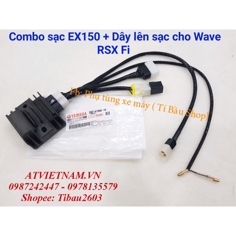 Combo sạc Ex150 + Dây lên sạc chuyển điện bình dành cho RSX Fi