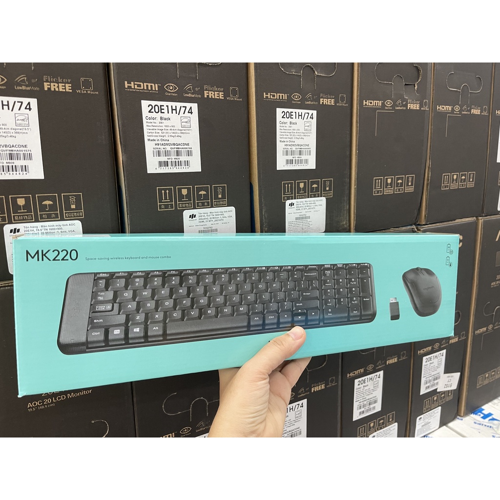 Combo bàn phím + chuột không dây Logitech MK220