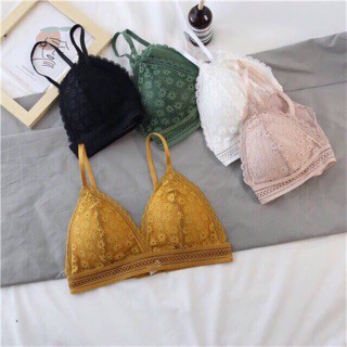 HOT HIT - Áo Bra Ren Hoa Mini Mút Mỏng Cài Sau - BRA 7338!